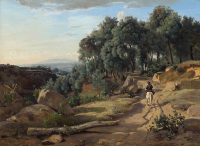 Een uitzicht nabij Volterra door Jean Baptiste Camille Corot